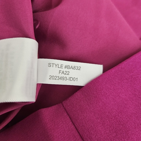 J.CREW Shift Dress Magenta Pink Long Sleeve Ruffle Neck Zip Back 6 - Picture 10 of 10